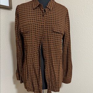 Brown Houndstooth Women's Top